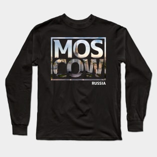 Moscow Russia Typography Long Sleeve T-Shirt